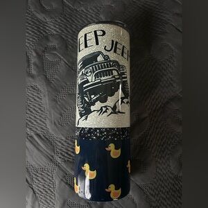 Jeep Navy and White Tumbler with Jeep Duck Design! For Your Jeep Lover!
